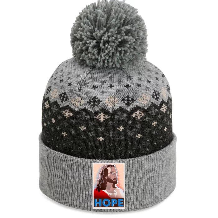 Jesus Hope Vintage Vote Poster The Baniff Cuffed Pom Beanie