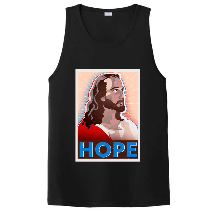 Jesus Hope Vintage Vote Poster Performance Tank