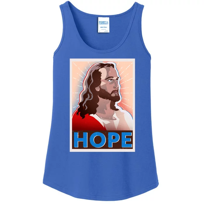 Jesus Hope Vintage Vote Poster Ladies Essential Tank