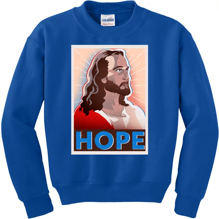 Jesus Hope Vintage Vote Poster Kids Sweatshirt