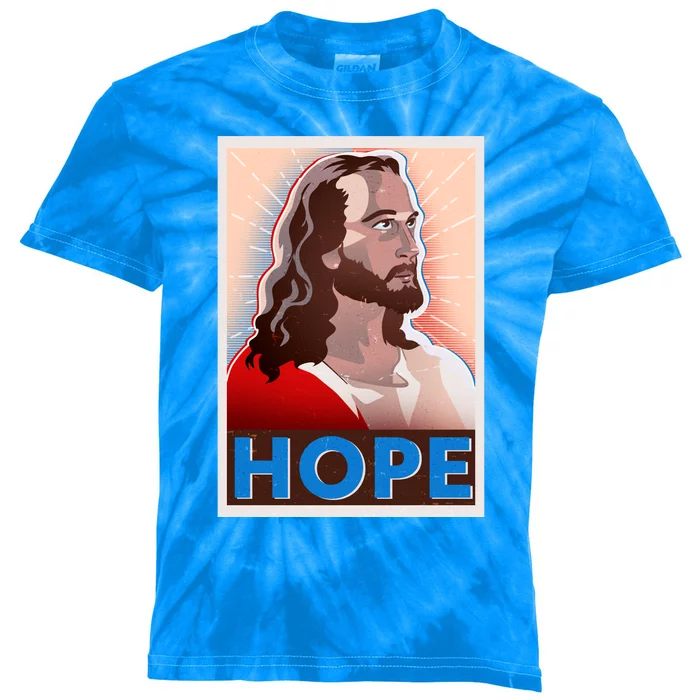 Jesus Hope Vintage Vote Poster Kids Tie-Dye T-Shirt