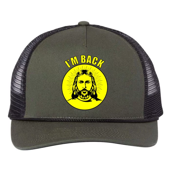 Jesus I'm Back Risen Easter Retro Rope Trucker Hat Cap