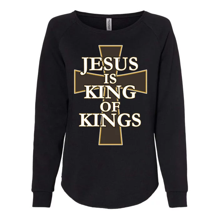 Jesus Is King of Kings Cross Religious Womens California Wash Sweatshirt