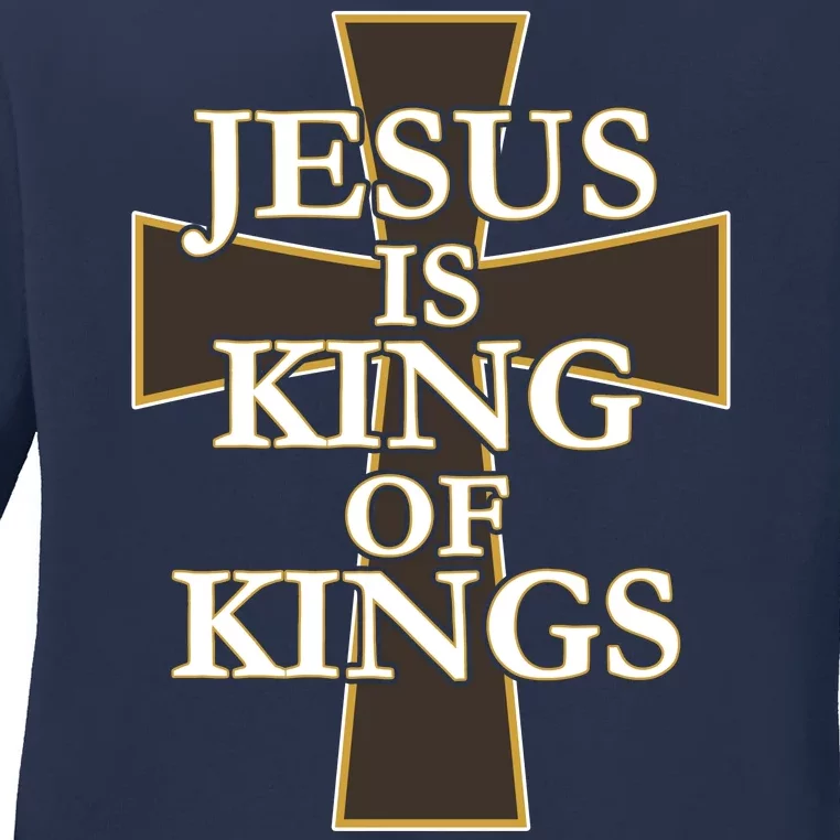 Jesus Is King of Kings Cross Religious Ladies Long Sleeve Shirt