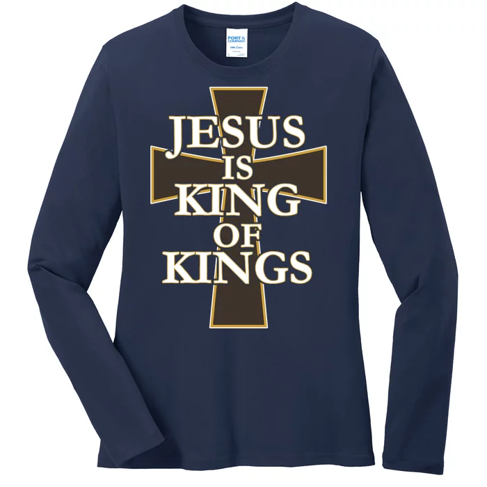 Jesus Is King of Kings Cross Religious Ladies Long Sleeve Shirt