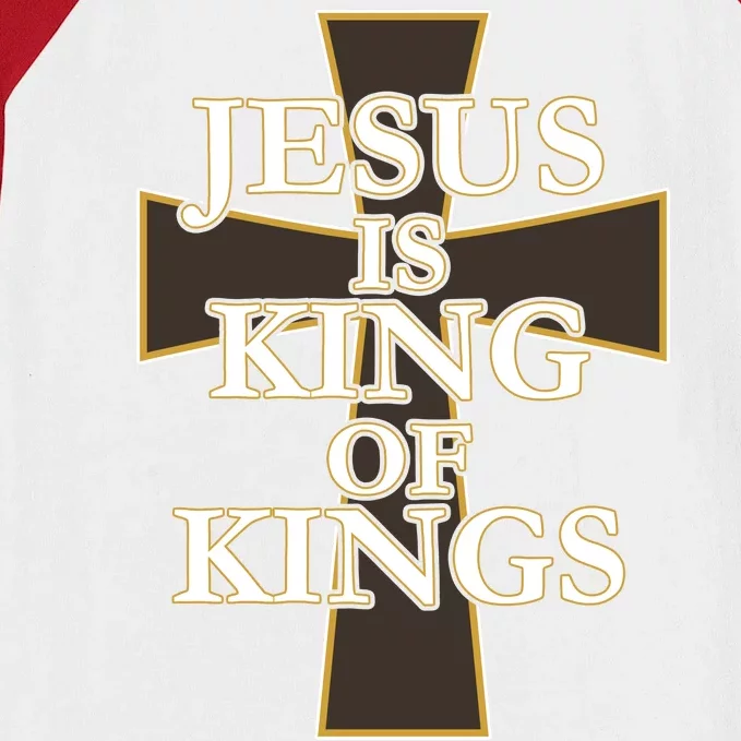 Jesus Is King of Kings Cross Religious Baseball Sleeve Shirt