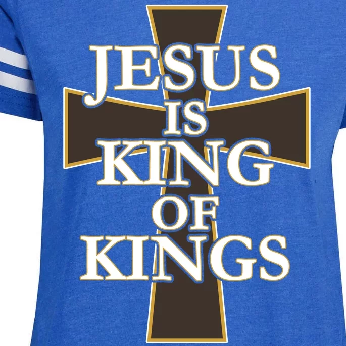 Jesus Is King of Kings Cross Religious Enza Ladies Jersey Football T-Shirt