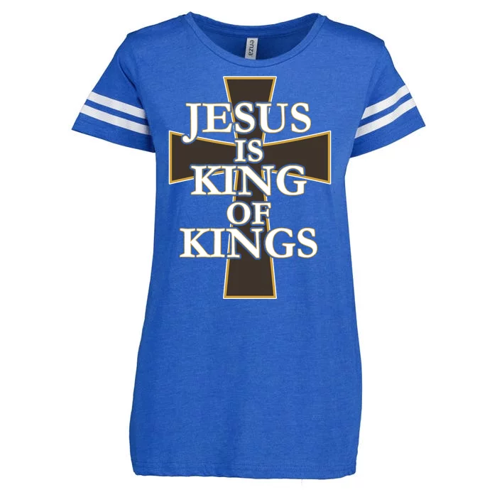 Jesus Is King of Kings Cross Religious Enza Ladies Jersey Football T-Shirt