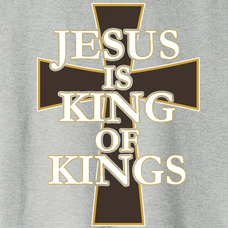 Jesus Is King of Kings Cross Religious Women's Crop Top Tee