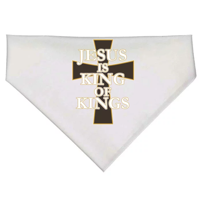 Jesus Is King of Kings Cross Religious USA-Made Doggie Bandana