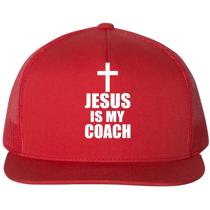 Jesus Is My Coach Flat Bill Trucker Hat