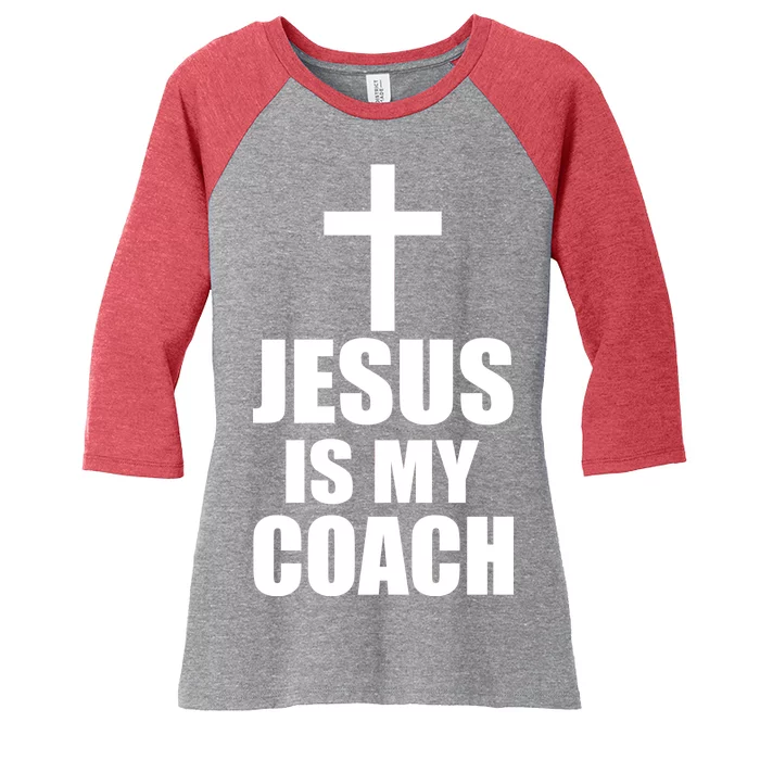 Jesus Is My Coach Women's Tri-Blend 3/4-Sleeve Raglan Shirt