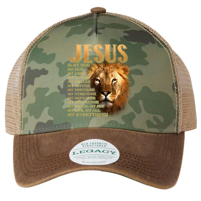 Jesus Is My God My King Lion Legacy Tie Dye Trucker Hat