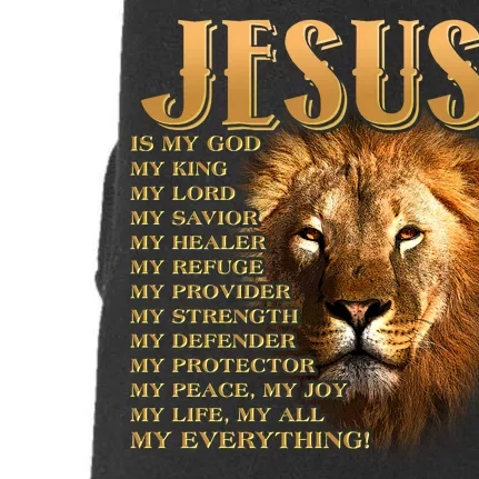 Jesus Is My God My King Lion Doggie 3-End Fleece Hoodie