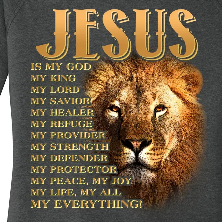 Jesus Is My God My King Lion Women's Perfect Tri Tunic Long Sleeve Shirt