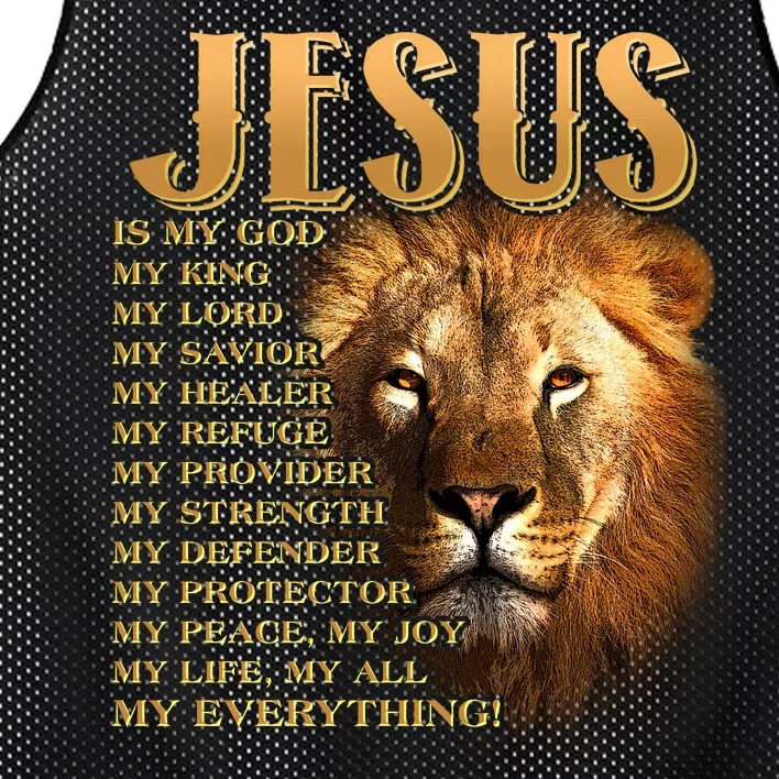 Jesus Is My God My King Lion Mesh Reversible Basketball Jersey Tank