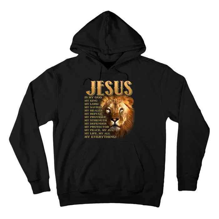 Jesus Is My God My King Lion Tall Hoodie