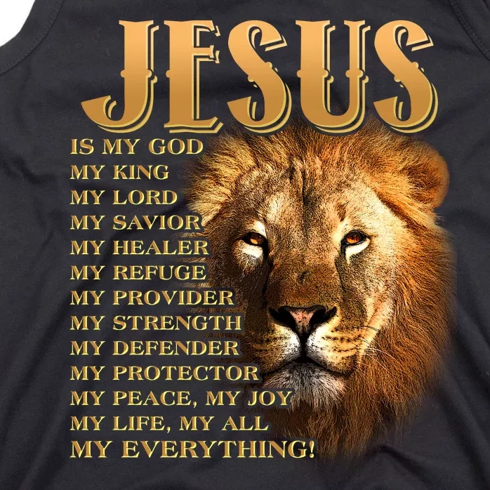 Jesus Is My God My King Lion Tank Top