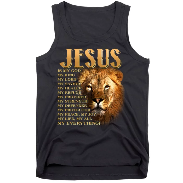 Jesus Is My God My King Lion Tank Top