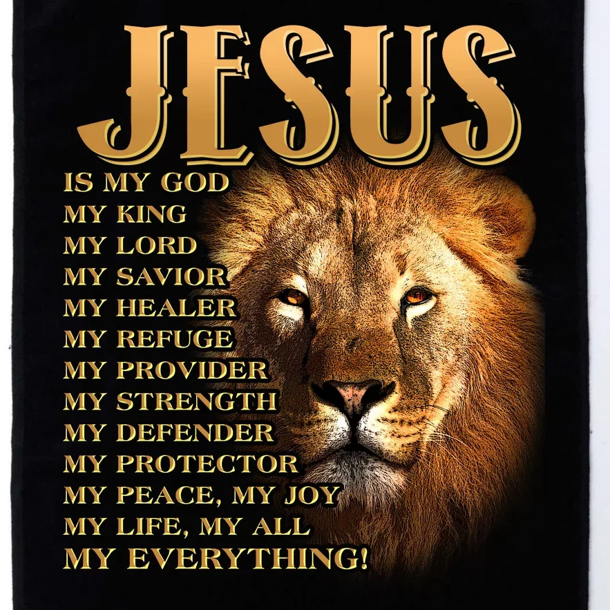 Jesus Is My God My King Lion Platinum Collection Golf Towel