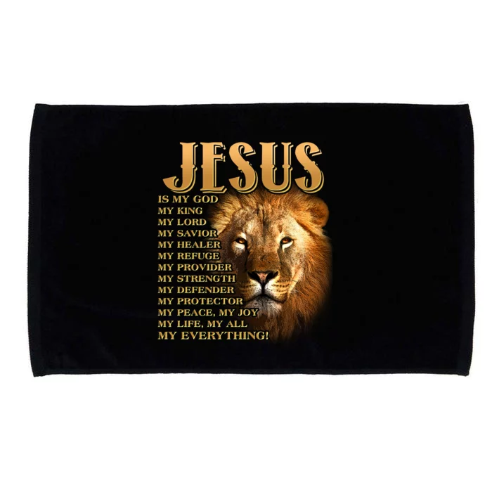 Jesus Is My God My King Lion Microfiber Hand Towel