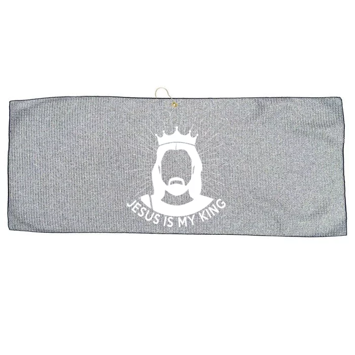 Jesus Is My King Large Microfiber Waffle Golf Towel