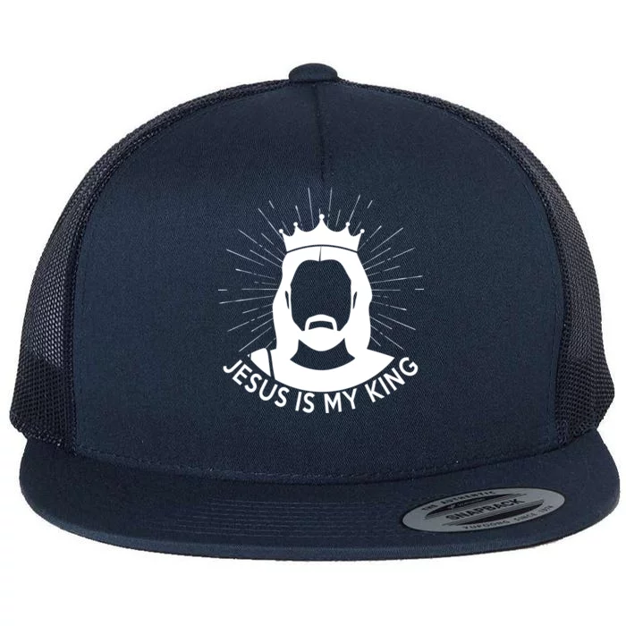 Jesus Is My King Flat Bill Trucker Hat