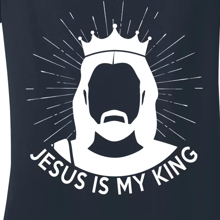 Jesus Is My King Women's V-Neck T-Shirt