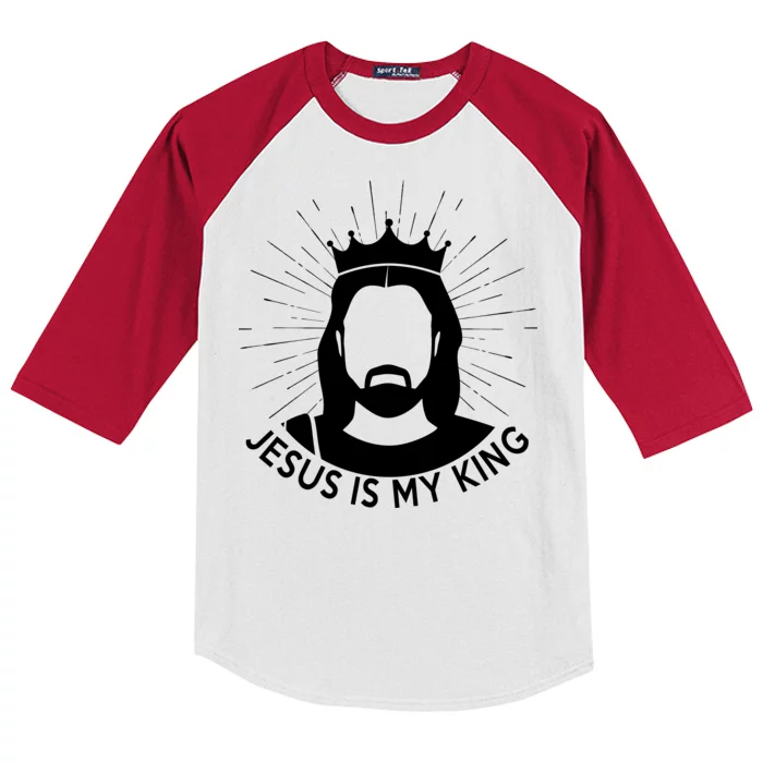 Jesus Is My King Kids Colorblock Raglan Jersey