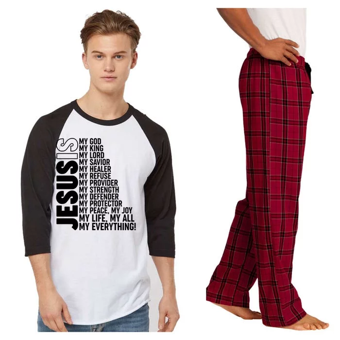 Jesus Is My Life My All My Everything Raglan Sleeve Pajama Set