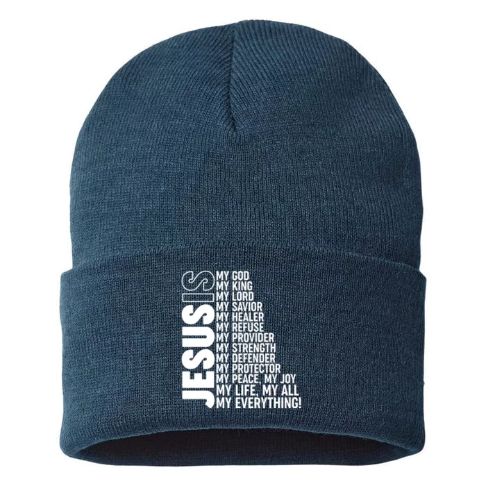 Jesus Is My Life My All My Everything Sustainable Knit Beanie