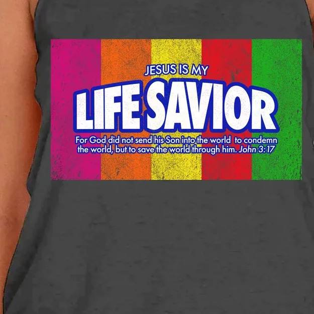 Jesus Is My Life Savior Women's Knotted Racerback Tank