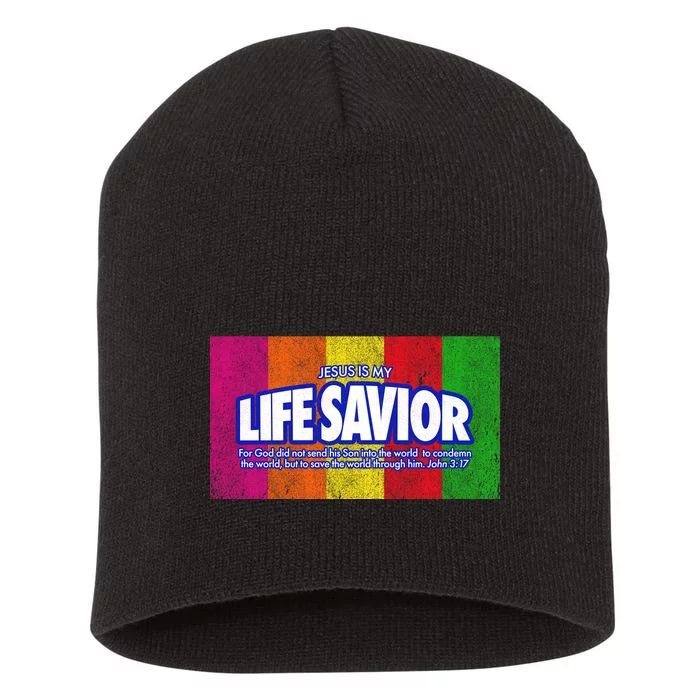 Jesus Is My Life Savior Short Acrylic Beanie