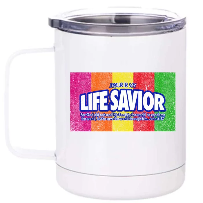 Jesus Is My Life Savior Front & Back 12oz Stainless Steel Tumbler Cup