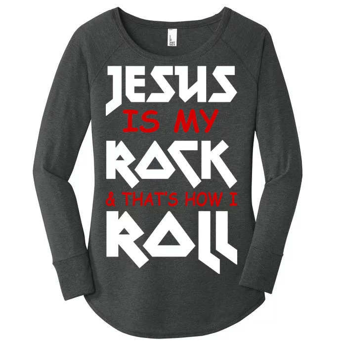 Jesus Is My Rock & Roll Women's Perfect Tri Tunic Long Sleeve Shirt