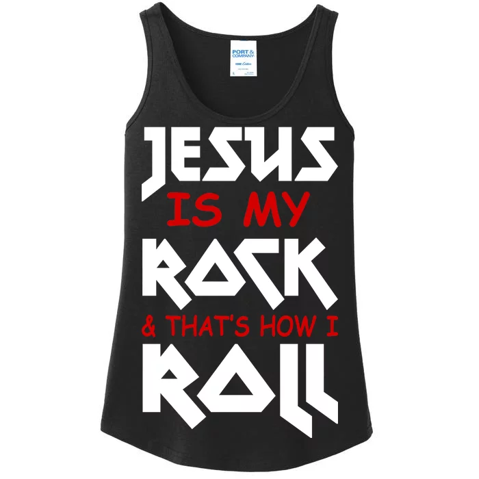 Jesus Is My Rock & Roll Ladies Essential Tank