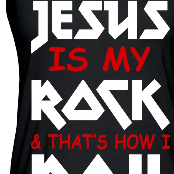 Jesus Is My Rock & Roll Ladies Essential Flowy Tank