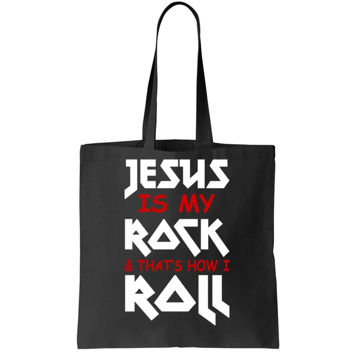 Jesus Is My Rock & Roll Tote Bag