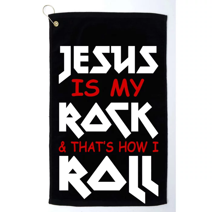 Jesus Is My Rock & Roll Platinum Collection Golf Towel