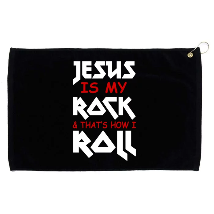 Jesus Is My Rock & Roll Grommeted Golf Towel