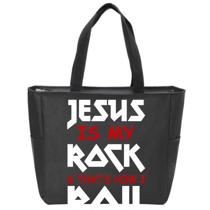 Jesus Is My Rock & Roll Zip Tote Bag