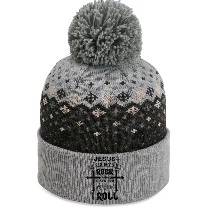 Jesus Is My Rock And Roll Christian The Baniff Cuffed Pom Beanie