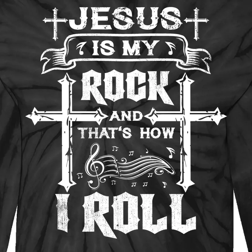 Jesus Is My Rock And Roll Christian Tie-Dye Long Sleeve Shirt