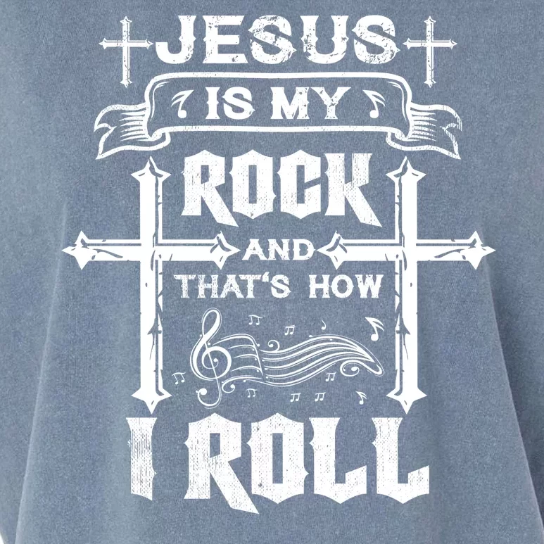 Jesus Is My Rock And Roll Christian Garment-Dyed Women's Muscle Tee