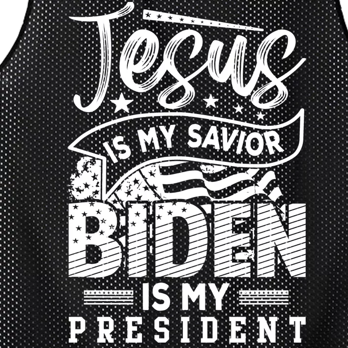 Jesus Is My Savior Biden Is My President Mesh Reversible Basketball Jersey Tank