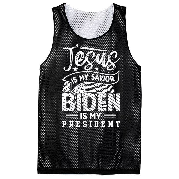 Jesus Is My Savior Biden Is My President Mesh Reversible Basketball Jersey Tank