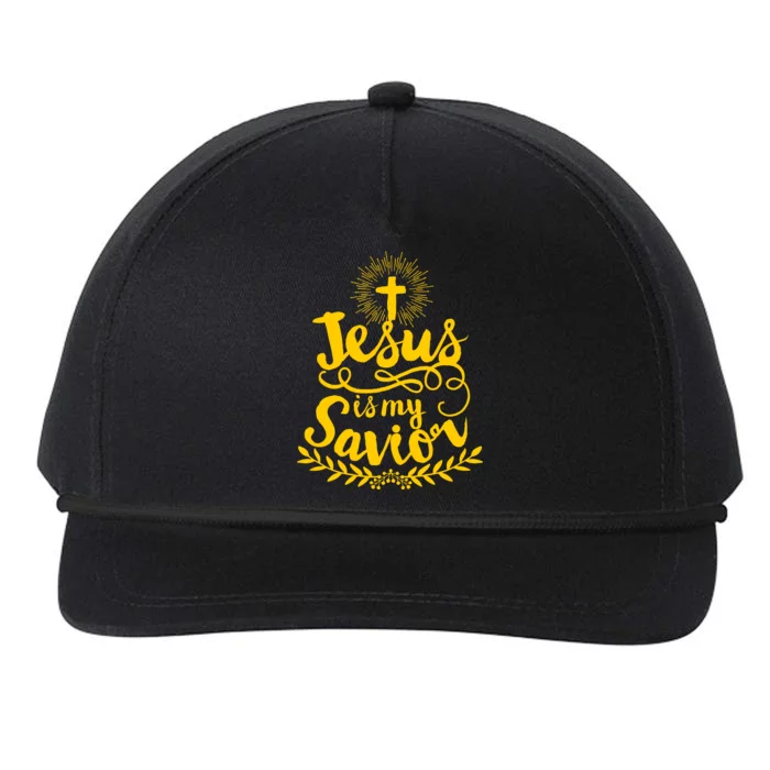 Jesus Is My Savior Cross Christian Snapback Five-Panel Rope Hat