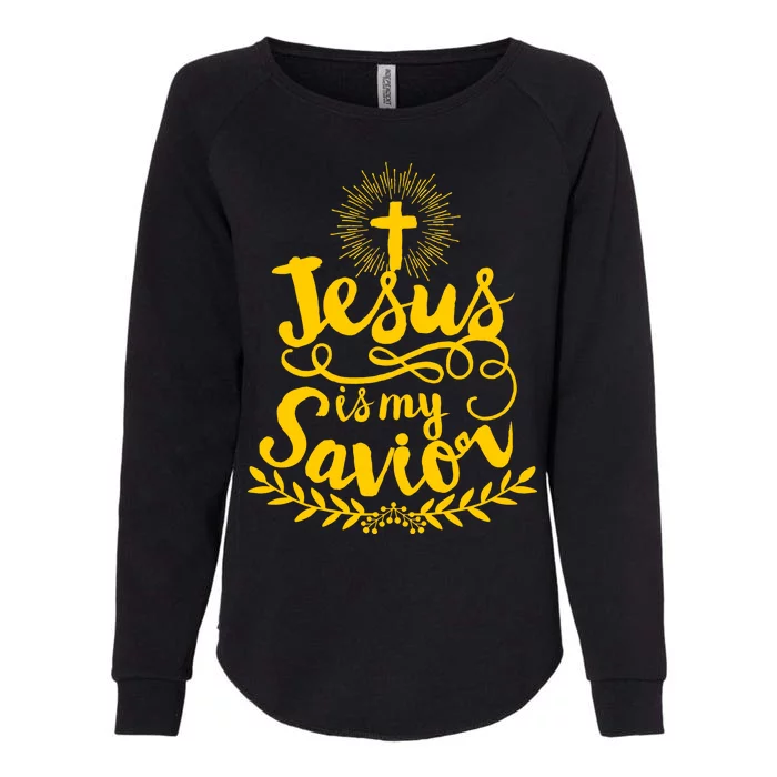 Jesus Is My Savior Cross Christian Womens California Wash Sweatshirt