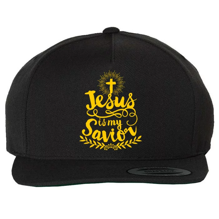 Jesus Is My Savior Cross Christian Wool Snapback Cap