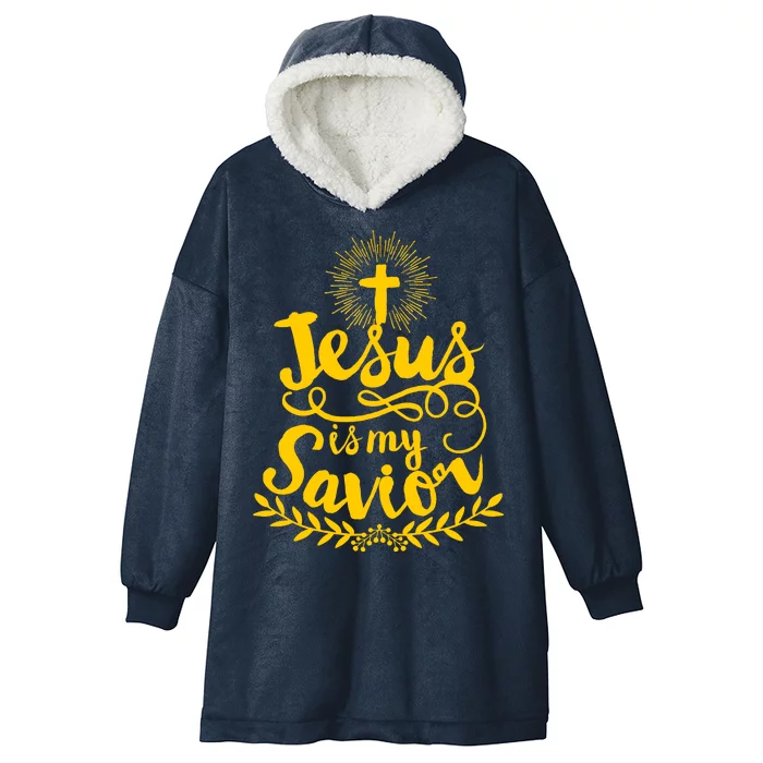 Jesus Is My Savior Cross Christian Hooded Wearable Blanket